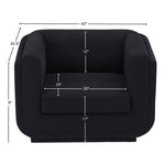 Kimora Linen Textured Fabric Upholstered Chair in Black