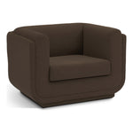 Kimora Linen Textured Fabric Upholstered Chair in Brown