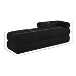 Kennedy Teddy Fabric Upholstered Bench in Black