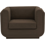 Kimora Linen Textured Fabric Upholstered Chair in Brown