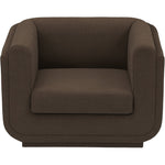 Kimora Linen Textured Fabric Upholstered Chair in Brown