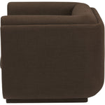 Kimora Linen Textured Fabric Upholstered Chair in Brown