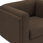 Kimora Linen Textured Fabric Upholstered Chair in Brown