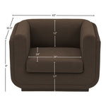 Kimora Linen Textured Fabric Upholstered Chair in Brown