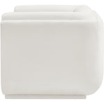 Kimora Linen Textured Fabric Upholstered Chair in Cream
