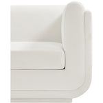 Kimora Linen Textured Fabric Upholstered Chair in Cream