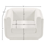 Kimora Linen Textured Fabric Upholstered Chair in Cream