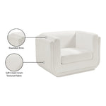 Kimora Linen Textured Fabric Upholstered Chair in Cream