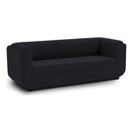 Kimora 86.5" Linen Textured Fabric Upholstered Sofa in Black