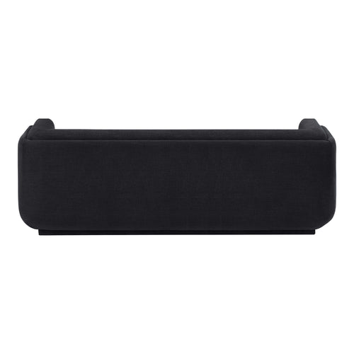 Kimora 86.5" Linen Textured Fabric Upholstered Sofa in Black