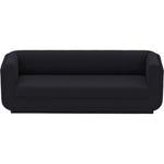 Kimora 86.5" Linen Textured Fabric Upholstered Sofa in Black