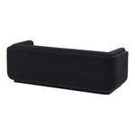 Kimora 86.5" Linen Textured Fabric Upholstered Sofa in Black