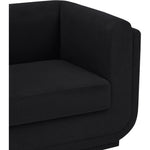 Kimora 86.5" Linen Textured Fabric Upholstered Sofa in Black