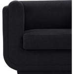 Kimora 86.5" Linen Textured Fabric Upholstered Sofa in Black