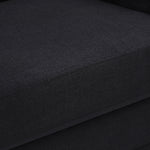Kimora 86.5" Linen Textured Fabric Upholstered Sofa in Black