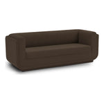 Kimora 86.5" Linen Textured Fabric Upholstered Sofa in Brown
