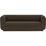 Kimora 86.5" Linen Textured Fabric Upholstered Sofa in Brown
