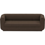 Kimora 86.5" Linen Textured Fabric Upholstered Sofa in Brown