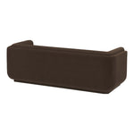 Kimora 86.5" Linen Textured Fabric Upholstered Sofa in Brown