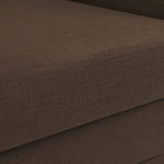 Kimora 86.5" Linen Textured Fabric Upholstered Sofa in Brown