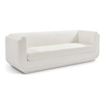 Kimora 86.5" Linen Textured Fabric Upholstered Sofa in Cream