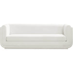 Kimora 86.5" Linen Textured Fabric Upholstered Sofa in Cream