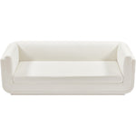 Kimora 86.5" Linen Textured Fabric Upholstered Sofa in Cream
