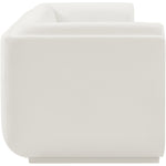 Kimora 86.5" Linen Textured Fabric Upholstered Sofa in Cream