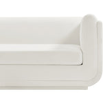 Kimora 86.5" Linen Textured Fabric Upholstered Sofa in Cream