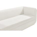 Kimora 86.5" Linen Textured Fabric Upholstered Sofa in Cream