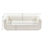 Kimora 86.5" Linen Textured Fabric Upholstered Sofa in Cream