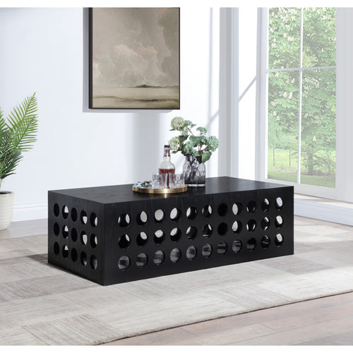 Kinsley Oak Veneer Coffee Table in Black
