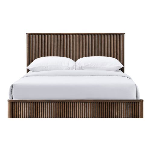 Kivo Solid Wood King Bed in Walnut