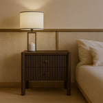 Kivo Solid Wood Nightstand in Walnut