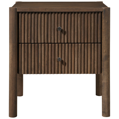 Kivo Solid Wood Nightstand in Walnut