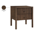 Kivo Solid Wood Nightstand in Walnut