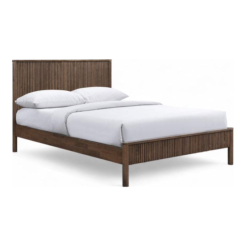 Kivo Solid Wood Queen Bed in Walnut
