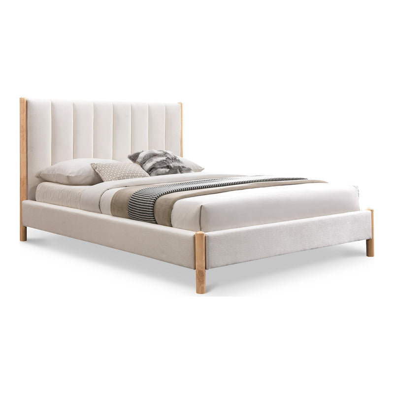 Kona Fabric Upholstered King Bed in Cream