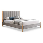 Kona Fabric Upholstered King Bed in Grey