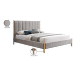 Kona Fabric Upholstered King Bed in Grey