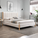 Kona Fabric Upholstered Queen Bed in Cream