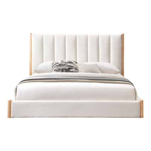 Kona Fabric Upholstered Queen Bed in Cream