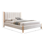 Kona Fabric Upholstered Queen Bed in Cream