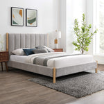 Kona Fabric Upholstered Queen Bed in Grey