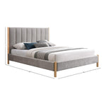 Kona Fabric Upholstered Queen Bed in Grey