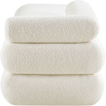 Kennedy Teddy Fabric Upholstered Bench in Cream