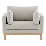Langham Linen Textured Fabric Upholstered Chair in Beige