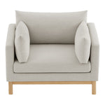 Langham Linen Textured Fabric Upholstered Chair in Beige