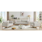 Langham Linen Textured Fabric Upholstered Chair in Beige