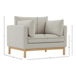 Langham Linen Textured Fabric Upholstered Chair in Beige